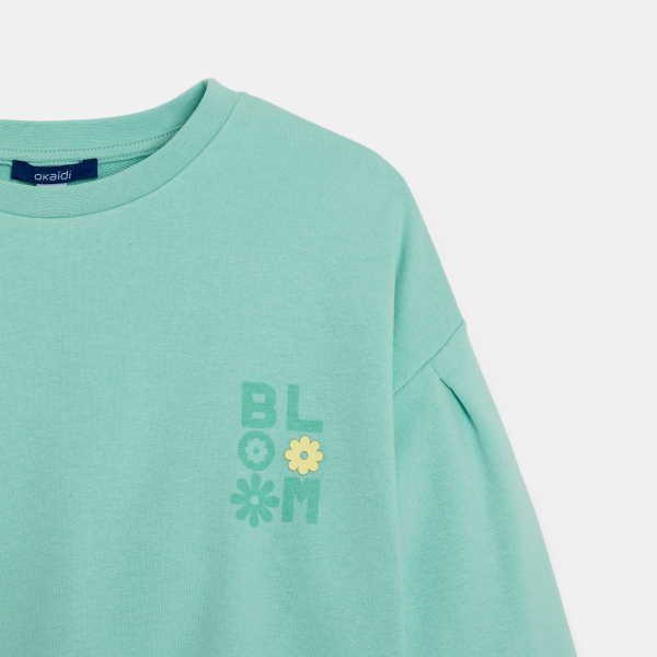 سويت شيرت من الصوف الناعم، باللون الأخضر للفتيات